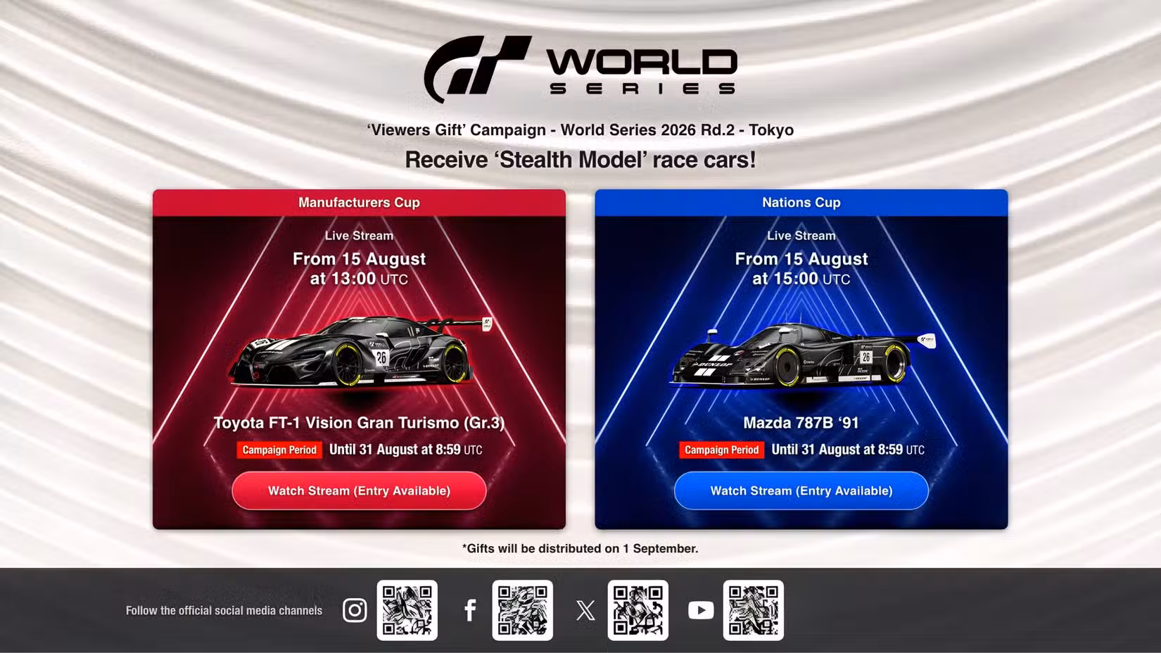 new stealth model freebie cars from gran turismo 7 world series round 2, tokyo. 