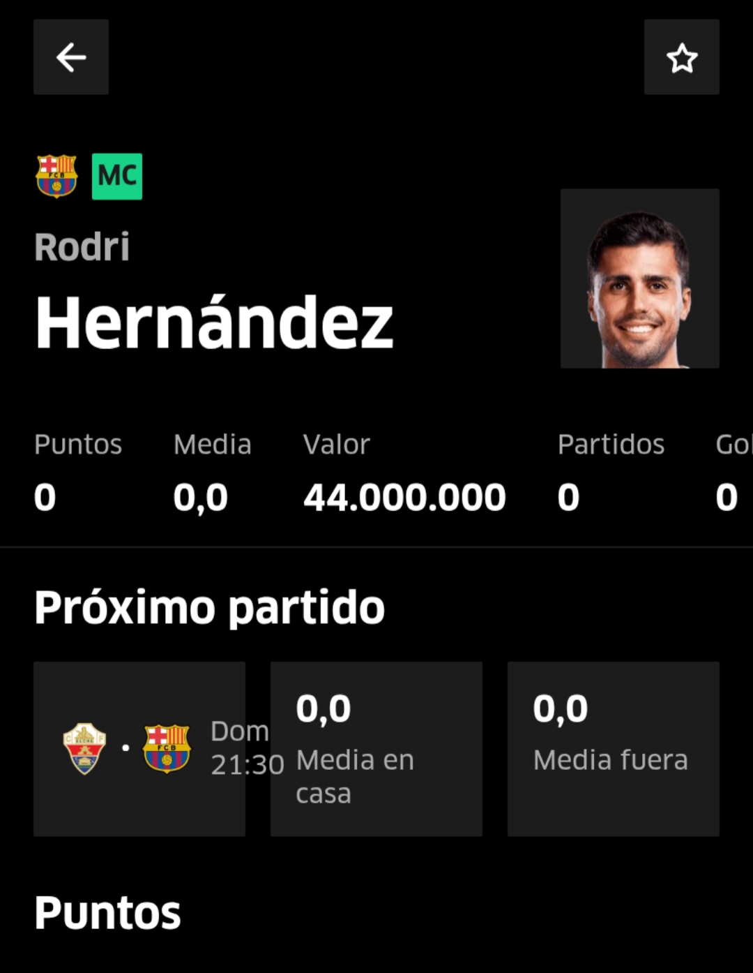 Su precio de salida, 44 millones.