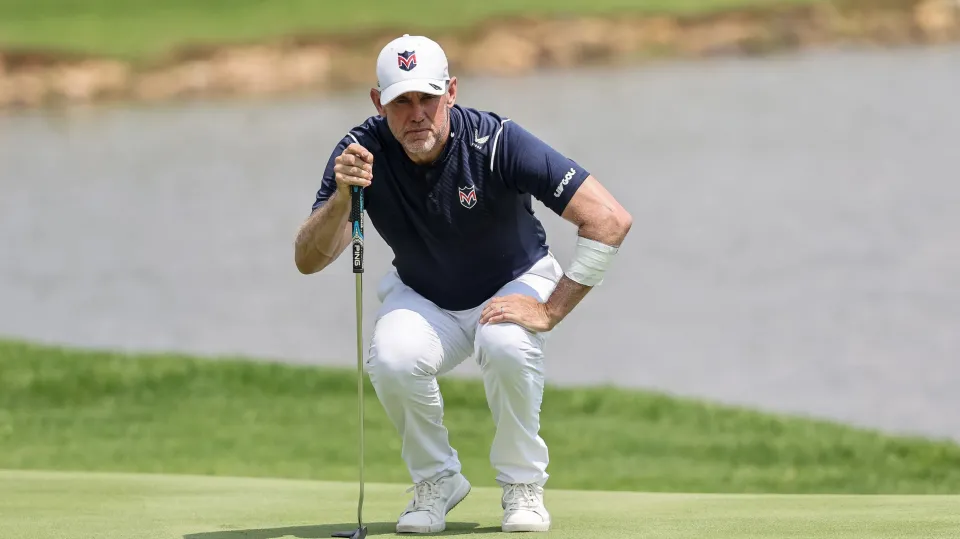 Lee Westwood on the green