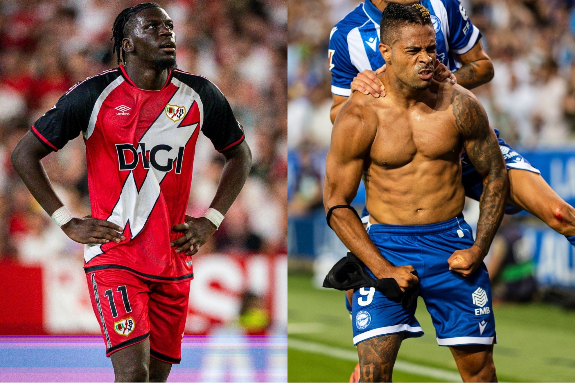 Nteka y Mariano, el duelo del partido.