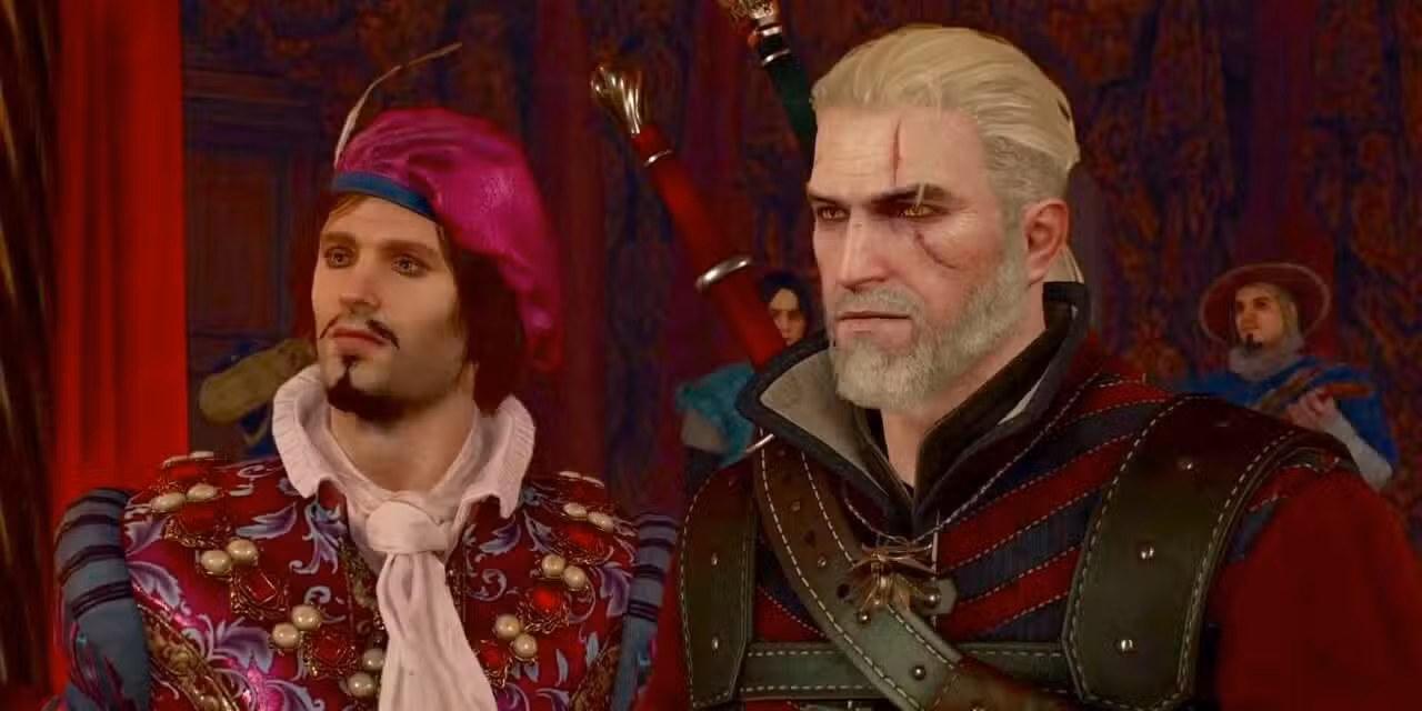 Geralt and Dandelion in The Witcher 3