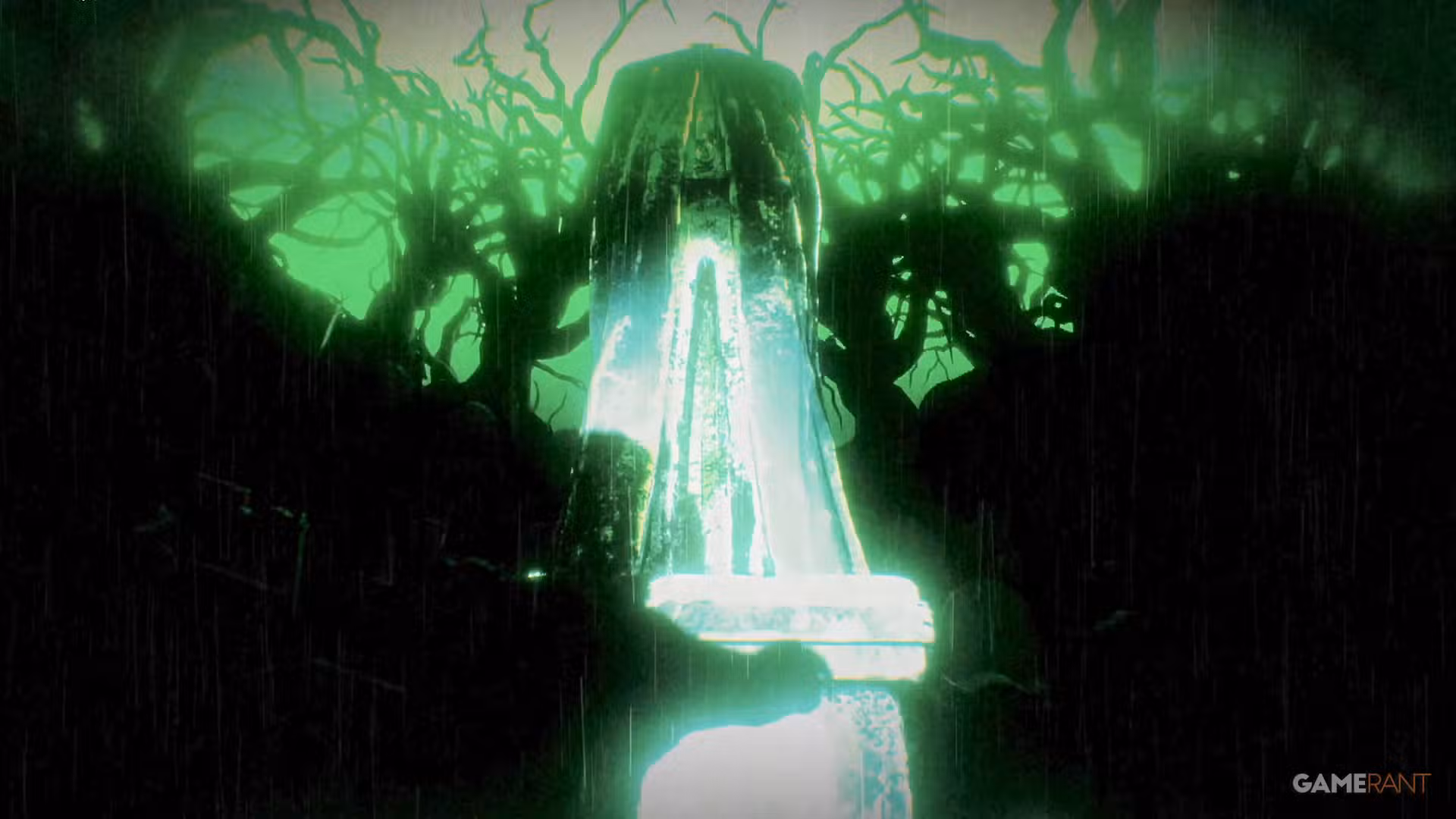 Persona 6 teaser graveyard silhouette hand stretched rain