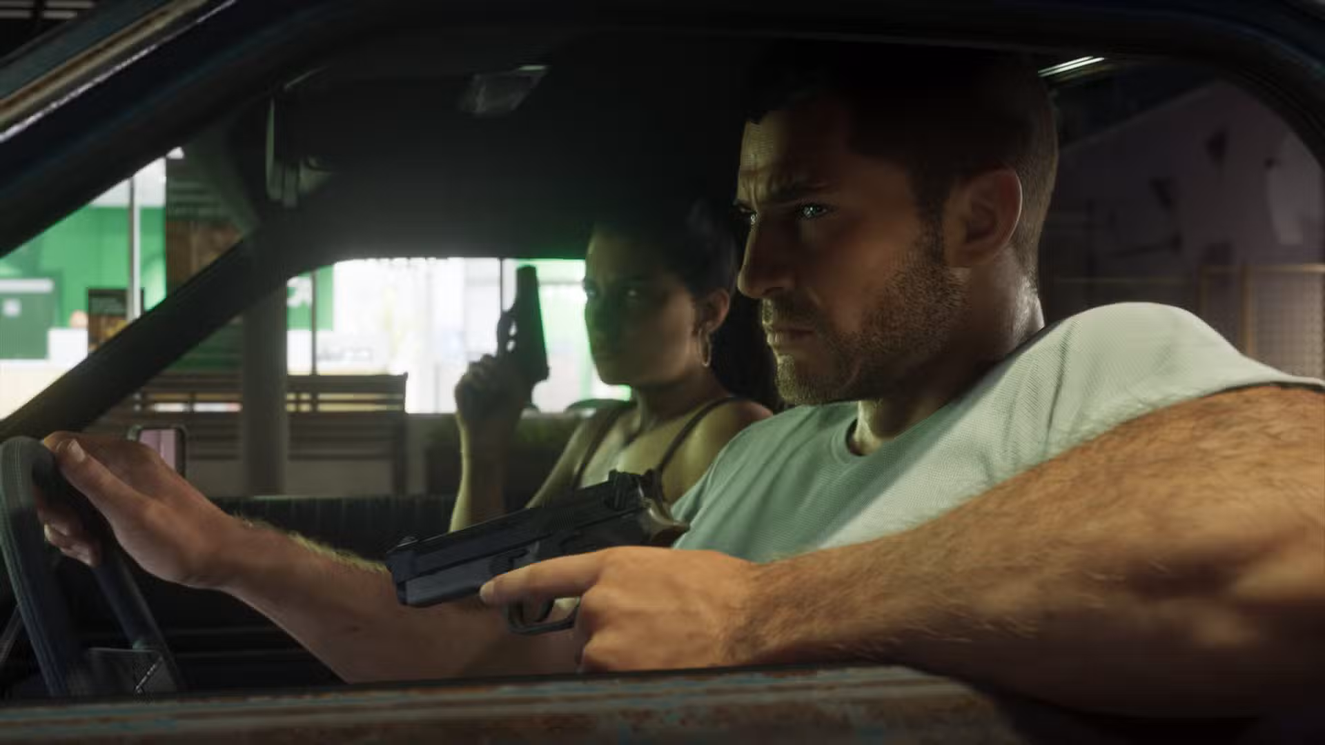 gta 6 jason and lucia in a car