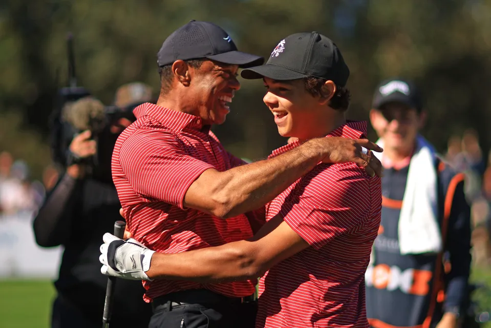 Charlie has often been seen on the course with his father, Tiger