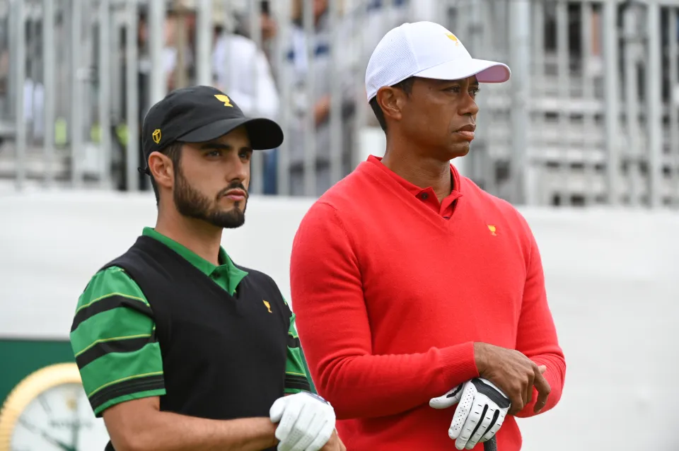 Tiger Woods and Abraham Ancer at the Presidents Cup