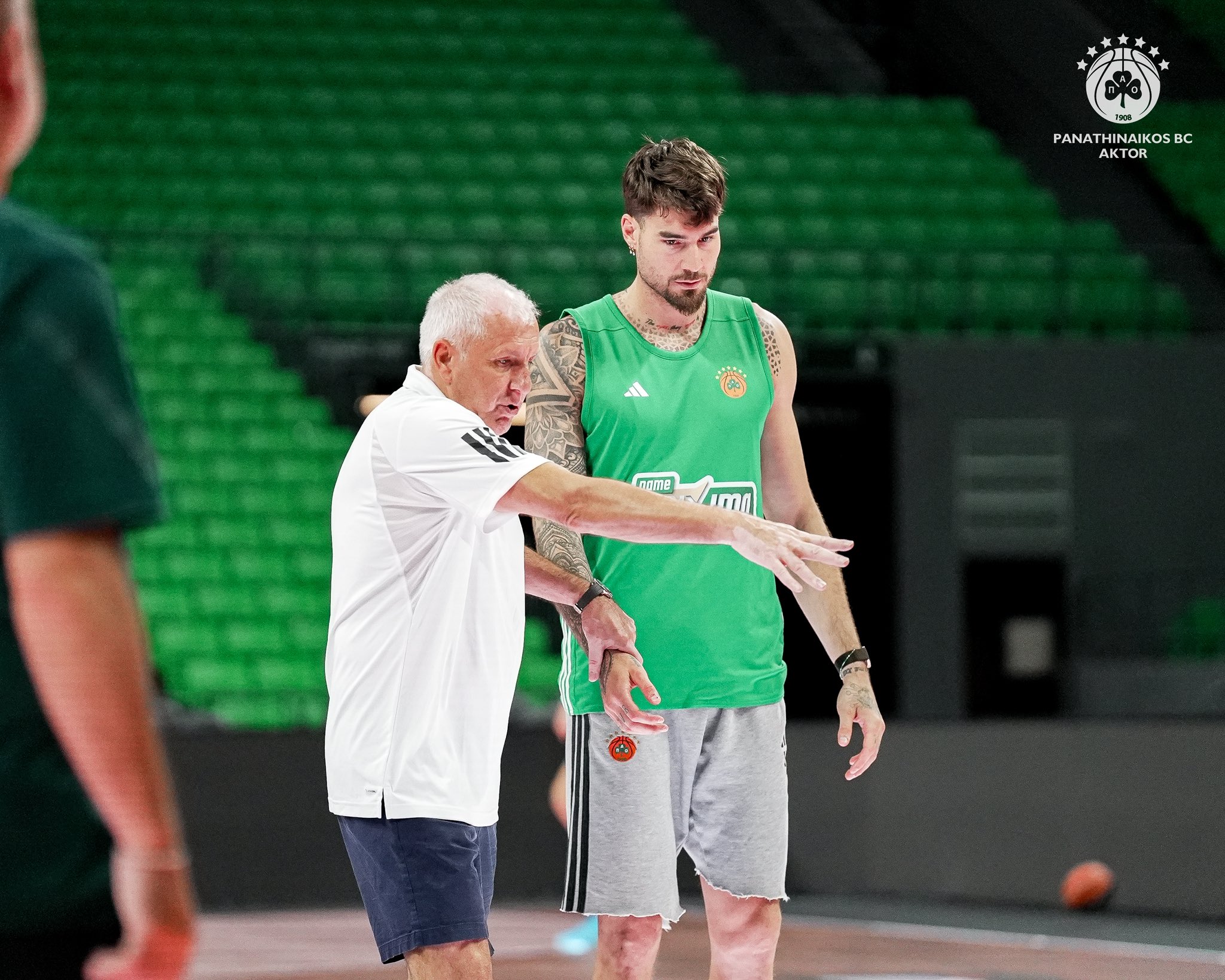 Obradovic, que vuelve al banquillo del PAO, alecciona a Juancho Hernangómez.