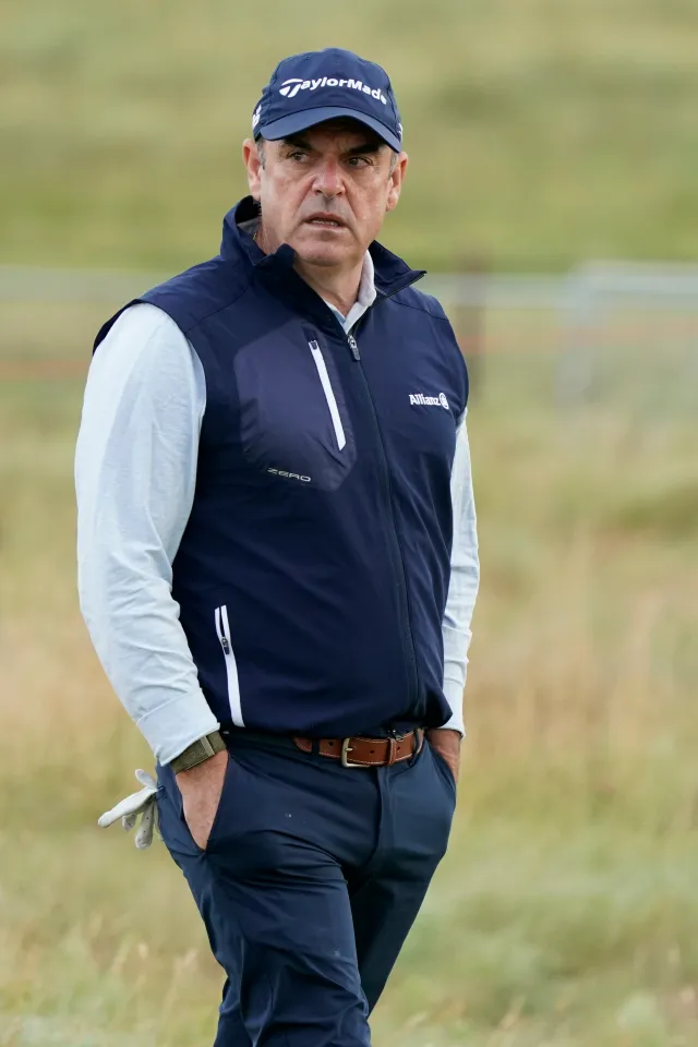 Paul McGinley of Ireland in action during Day One of the Irish Legends presented by McGinley Foundation at Rosapenna Hotel & Golf Resort on August 18, 2022 in Donegal, Ireland. 