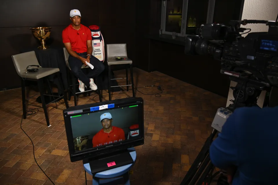 Presidents Cup U.S. Team Captain, Tiger Woods, announces his captain's picks at his restaurant The Woods Jupiter on November 7, 2019 in Jupiter, Florida. 