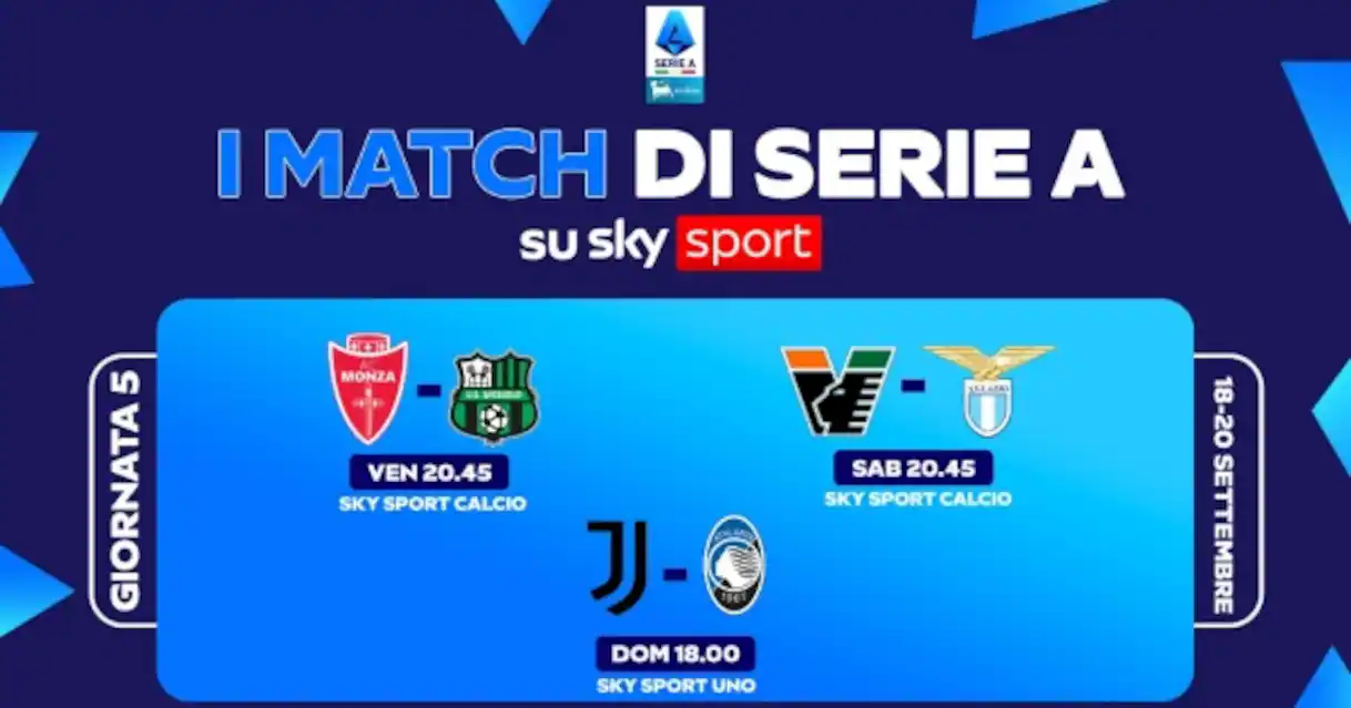 Serie A: 5. hafta maç takvimi ve yayın programı