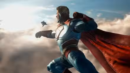Superman getting ready to throw a punch